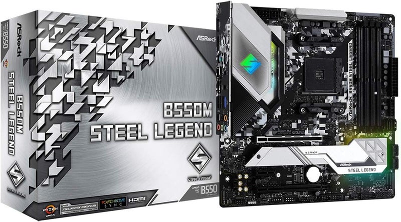 ASRock B550M Steel Legend Supports 3rd Gen AMD AM4 Ryzen™ / Future AMD Ryzen™ Processors Motherboard - Image 1
